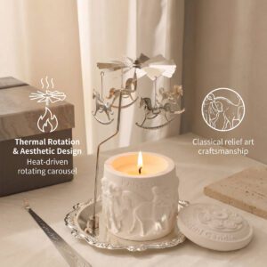 Rotating Carousel Candle Holder | Heat-Powered Spinning Tealight Holder for Home Decor & Aromatherapy Gifts