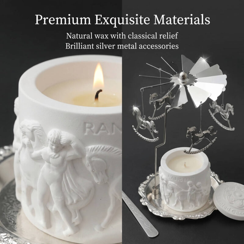 Rotating Carousel Candle Holder | Heat-Powered Spinning Tealight Holder for Home Decor & Aromatherapy Gifts - Image 6